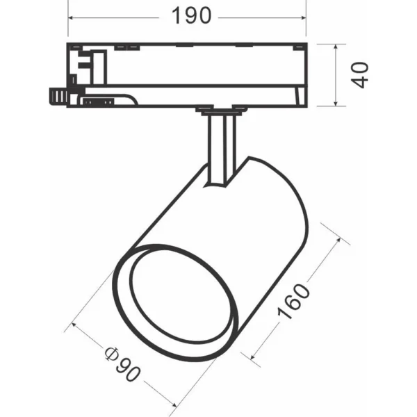 3 phase led track light 40w
